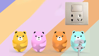 4 or 8 Cartoon Bear Plug Storage Hooks