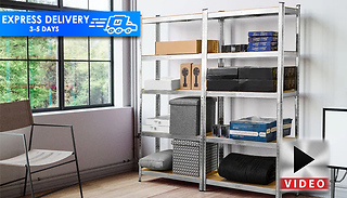 5-Tier Heavy Duty Silver Storage Shelf - 2 Sizes