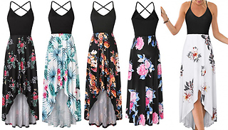 Contrast Floral-Print Summer Dress - 4 Sizes & 5 Styles