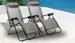 2x Zero Gravity Reclining Sun Loungers