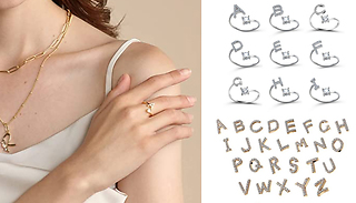Adjustable Alphabet Knuckle Rings - A-Z Gold & Silver
