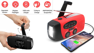 3-in-1 Wind-Up Radio, Flashlight & Powerbank
