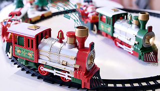Kid's Light-Up Christmas Train Track Toy Set - 2 Sizes