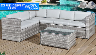 Oseasons Acorn Rattan 6-Seat Corner Sofa Set With Cushions - 2 Colours