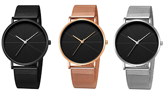 Modern Quartz Watch With Metal Strap - 3 Colours