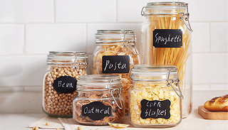 Clip Top Glass Storage Jars - Set of 5