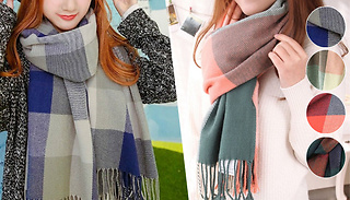 Soft Tartan Shawl Scarf - 4 Designs