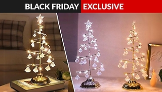 Crystal Christmas Tree Lamp - 3 Sizes & 3 Colours
