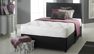Faux-Leather Radley Divan Bed with Memory Spring Mattress, Headboard &...