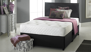 Faux-Leather Radley Divan Bed with Memory Spring Mattress - 6 Sizes & 4...