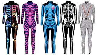 Women's Halloween Skeleton Jumpsuit - 8 Styles & 4 Sizes