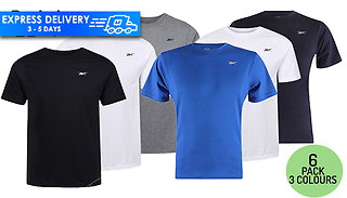 6-Pack of Men's Reebok Crew Neck T-Shirts- 2 Colours & 4 Sizes