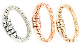 Simulated Crystal Rope Style Bangle - 3 Colours