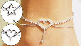 Diamante Rhinestone Anklet - 2 Styles
