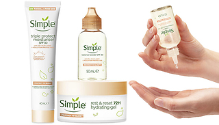 Simple Face Moisturisers - Gel, Tripe Protect or Protect and Glow