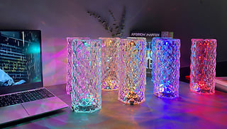 LED Crystal Effect Touch Control Lamp - Plug-In or Rechargeable