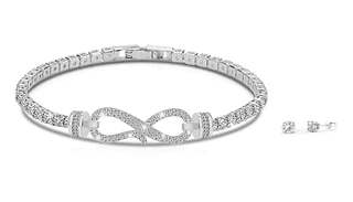 Infinity Tennis Bracelet and Earrings Set - 2 Colours!