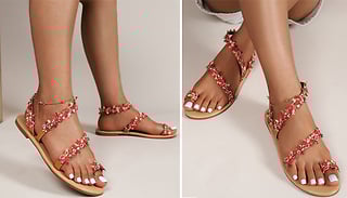 Slip-On Floral Petal Flat Sandals - 8 Sizes