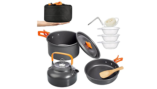 10-Piece Portable Camping Cookware Set - 2 Colours