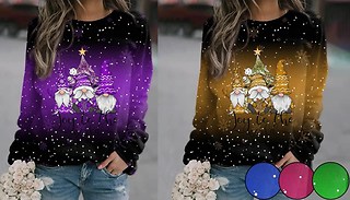Christmas Gnomes Printed Sweatshirt - 5 Colours, 6 Sizes