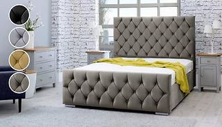 Quilted Style Bed Frame - 4 Colours & 5 Sizes