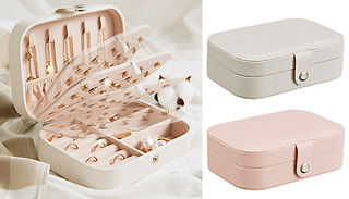 Faux-Leather Jewellery Storage Box - 2 Colours