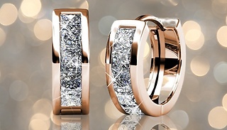Rosé-Gold-Plated Square Hoop Earrings