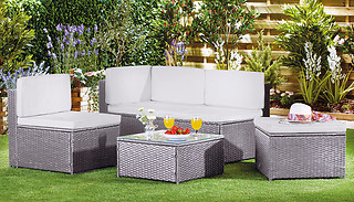 Milan Rattan Corner Sofa & Table Set & Optional Cover