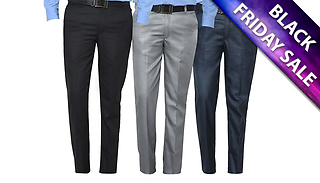 3-Pack of Mens Formal Trousers - 18 Sizes!
