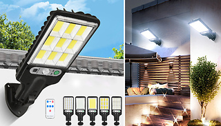 Security Solar Motion Sensor Wall Lamp with Remote Control - 5 Designs