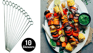 10x Metal Barbecue Grill Skewers