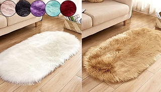 Oval Faux Fur Area Rug - 7 Colours, 4 Sizes