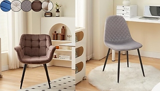 Abaseen Velvet Dining Chairs - Set of 2 or 4, 5 Colours