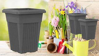 Pair Of Pillar Style Grey Planters