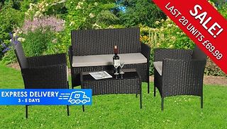 4-Seater Garden Patio Rattan Furniture Set