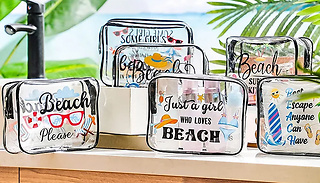 6x Transparent Toiletry Beach Travel Bags