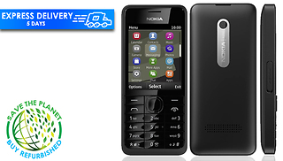 Nokia 301 Unlocked Black - Bluetooth & 3.2MP Camera