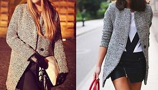Women's Oversized Tweed Coat - 5 Sizes