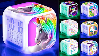 Unicorn LED Alarm Clock - 7 Designs