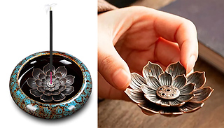 4-Pack Metal Lotus Incense Stick Holder Burner