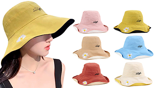 Daisy Print Reversible Summer Hat - 6 Colours