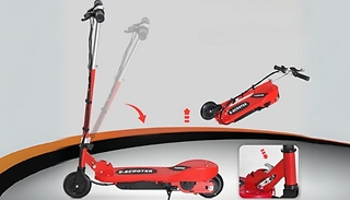 HOMCOM Red Kids Folding Electric Scooter 