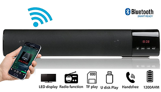 2-in-1 Wireless Surround Soundbar & Clock - 5 Colours!