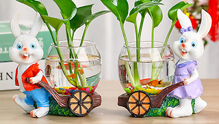 Cute Bunny Wagon Hydroponic Vase - 12 Options