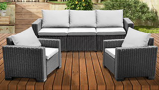 3-Piece California Rattan Sofa Lounger & Chair Set