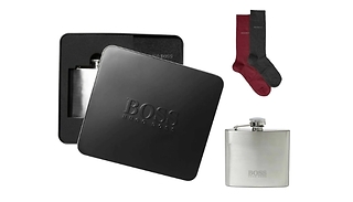 Hugo Boss Gift Set - 2 Pairs of Socks & Hip Flask