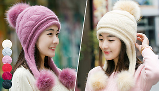 Pom Pom Ear Warmer Hat - 6 Colours
