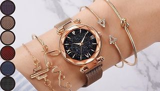  5-Piece Bracelet and Watch Set - 6 Colours 