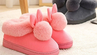 Non-Slip Fluffy Rabbit Slippers - 4 Colours & 3 Sizes