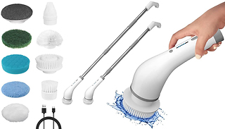 Extend-A-Scrub 8-in-1 Electric Spinning Scrub Brush Set